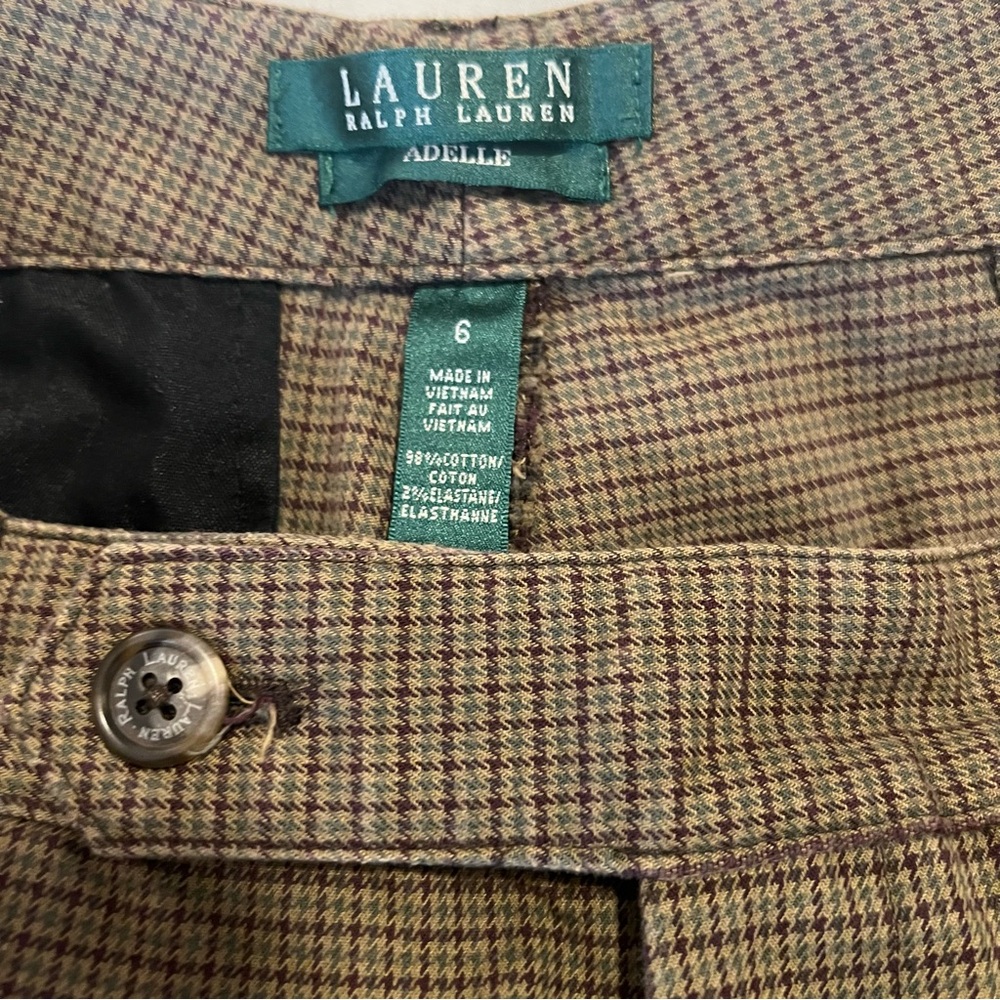 Lauren Ralph Lauren Adelle Plaid Houndstooth Trouser Pant Size 6 Women’s